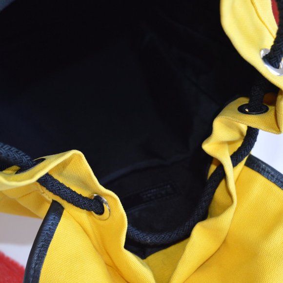 BALLY YELLOW BACKPACK CANVAS AND LEATHER AUTHENTIC AND BEAUTIFUL main image 11